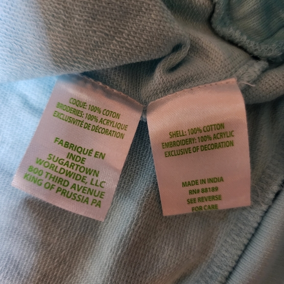 Lilly Pulitzer Aldean Sweatshirt Bubbly Block Letters Aqua Blue Sz Medium - Picture 11 of 14